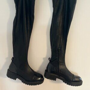 ASOS – Chunky Over The Knee Boot – Black  – Size 8